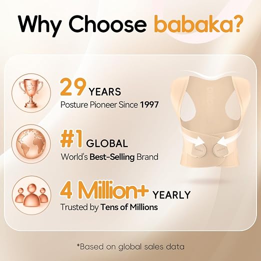 babaka Posture Corrector for Women, Invisible Lightweight Adjustable Back Brace for Upper and Lower Back Pain Relief, Hunchback, Hump, Scoliosis, Thoracic, Spine Corrector Under Clothes (Beige, Large, Waist: 35''-42'')