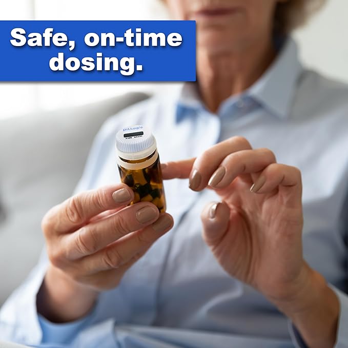 Medication Timer | Pill Reminder Cap Attachment for Prescription Bottles | Automatic Medicine Tracker for Adults, Seniors, Children | No Alarm, Pharmacist Created