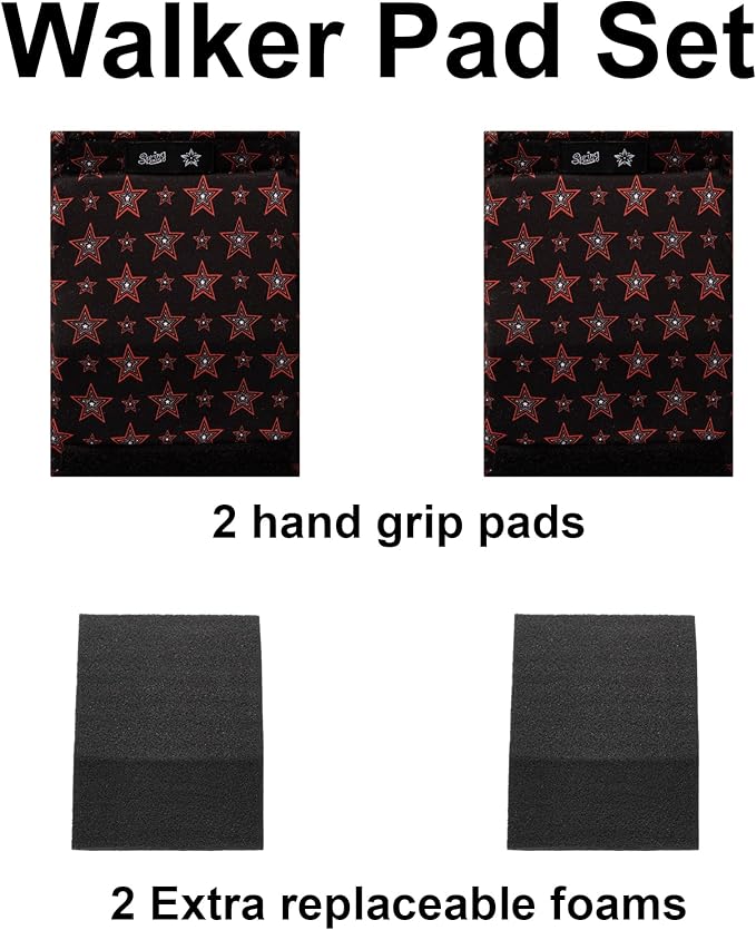 Universal Walker Hand Grip Padded Covers Non-Slip Cushion Foam for Folding Wheelchair Rollator Crutch Handle Pads 2-Pack