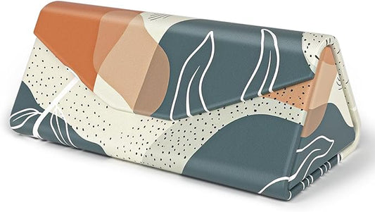 Sunglasses Case, Foldable Glasses Case, Magnetic PU Leather Hard Shell Folding Eyeglass Holder Box, Collapsible Unisex