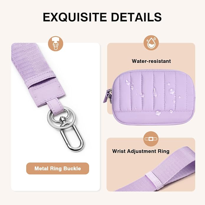 Marvolia Wristlet Wallet for Women Quilted Protective Wristlet Purse | Lightweight, Multi-Pockets with Zipper, for Travel Daily Necessities