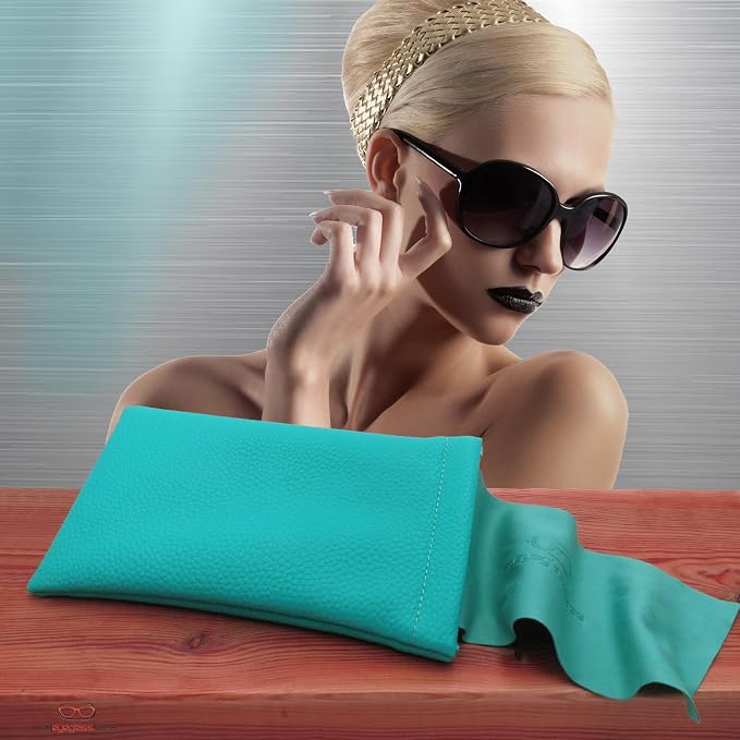 Soft Sunglasses case | Large Glasses Case Holder - Eyeglass Pouch Squeeze Top | Glasses pouch Lightweight Extra Layers