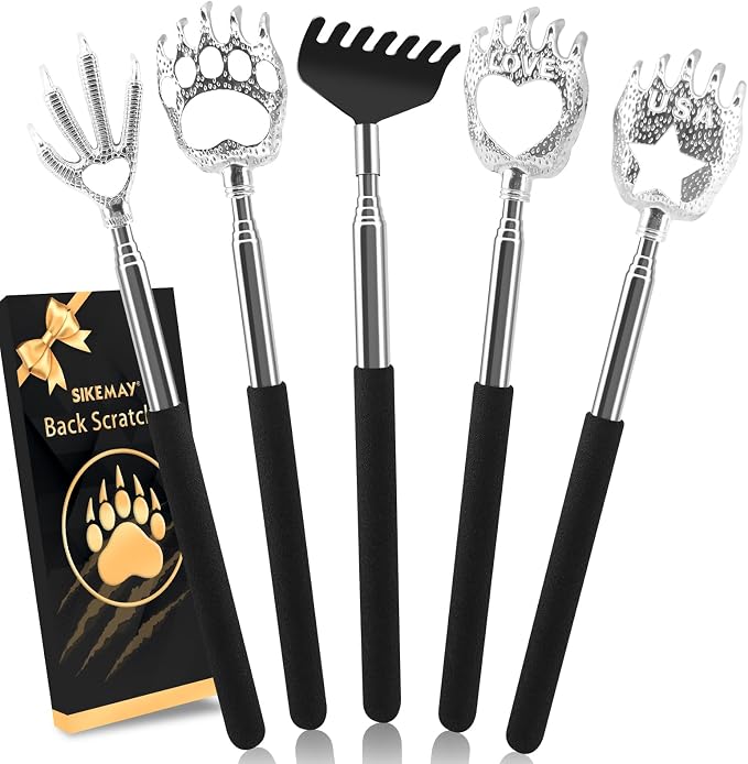 SIKEMAY 5 Pack Back Scratcher, Stocking Stuffers for Men Women Adults Teens | White Elephant Gifts Adults Prizes, Funny Gag Small Gifts for Christmas Valentines Birthdays, Easter Basket Stuffers
