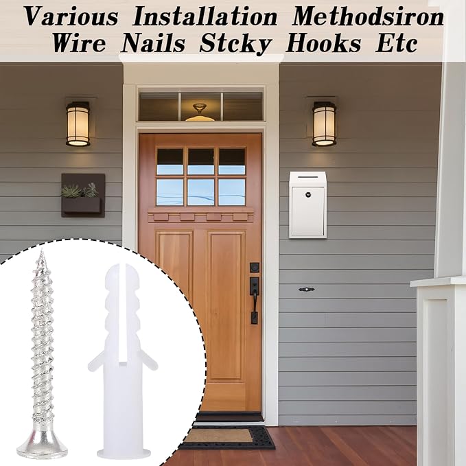 Metal Donation Box with Lock Ballot Box Drop Box with Lock Suggestion Box with Slot and Locks Metal Locks Boxs Comment Box Voting Box Key Drop Box for Home Office(White,10.24 x 5.71 x 2.95 Inch)