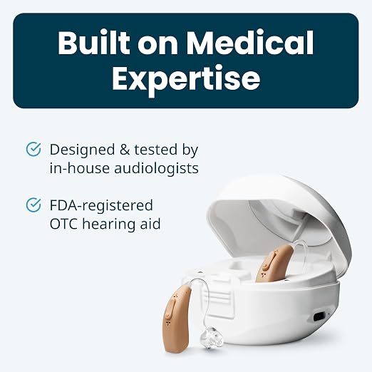 MDHearing VOLT 4 OTC Hearing Aids for Seniors – Behind-the-Ear Hearing Aids | Portable Charging Case, Advanced Noise Cancelling, Fits Comfortably with Glasses, Doctor-Designed, Digital Hearing Aids
