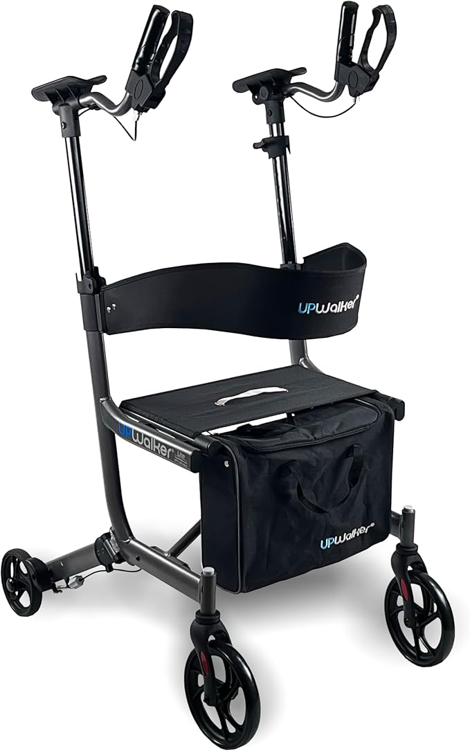 Journey UPWalker EZ Lite – The Original Upright Walker – Premium, Lightweight Adjustable Upright Rollator Walker with Seat for Adults, Seniors & The Elderly