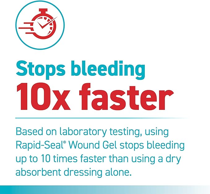 Rapid-Seal Wound Gel (1 Tube) | Stops Bleeding in Seconds | Ideal for Cuts, Scrapes, Razor Nicks for Emergency First Aid Supplies