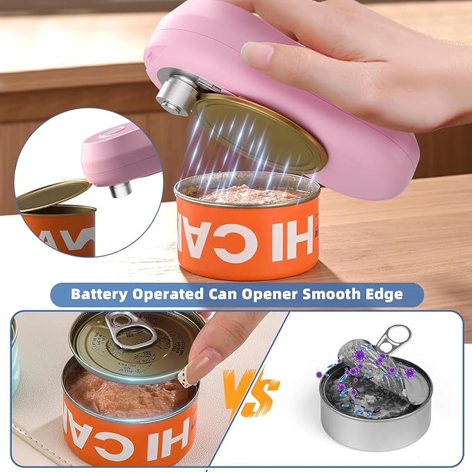 Auto Electric Can Opener, Rechargeable Can Openers for Seniors & Arthritis | One-Touch Rechargeable Battery Automatic Can Opener, Hands-Free, Smooth Edge, Compact, Cordless, Food-Safe Kitchen Gadgets