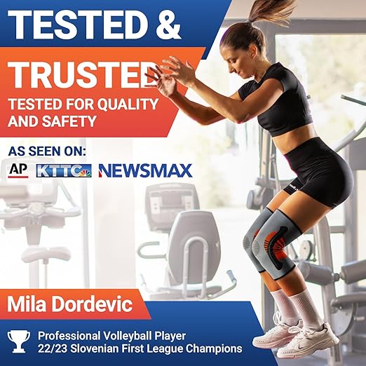 DR. BRACE ELITE Knee Brace with Size Stabilizer (2 Pack) Knee Brace for Women & Men, Workout, Sports, Daily Knee Compression Sleeve for Maximum Knee Pain Support & Fast Recovery (Venus, Large)