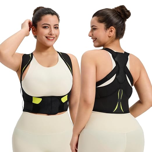Posture Corrector for Women for Rounded Shoulders Hunchback Black M | Adjustable Posture Brace Straps, Pain Relief & Back Straightener, Improve Posture Support Brace