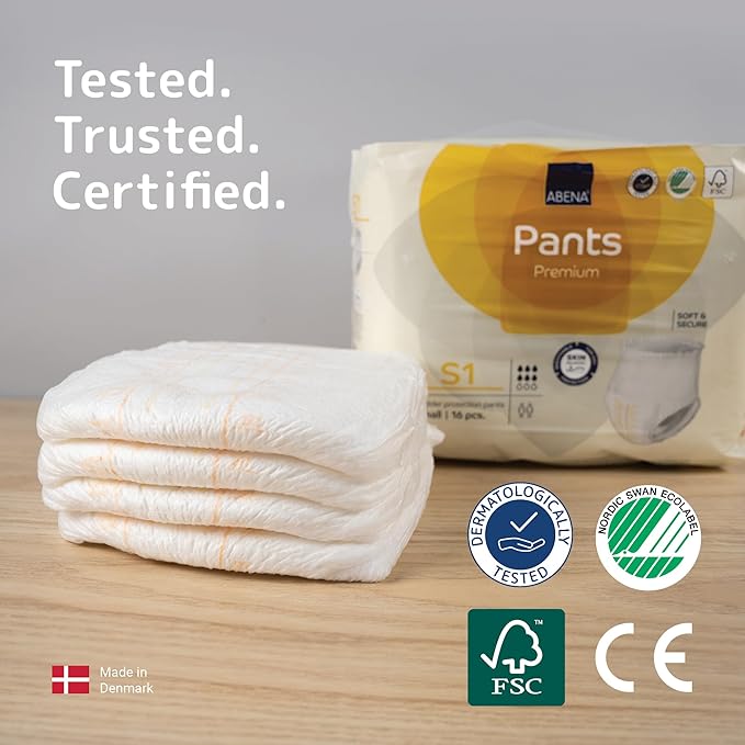 Abena Premium Incontinence Protective Underwear, Abena Pants, Pull-ups, Moderate Absorbency, Level 1, Small, 96 Count