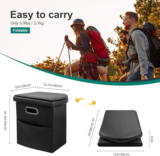 Ann Katy Upgrade XXL Portable Toilet for Adults, Extra Large Floding Toilet | Lightweight&Compact Potty with Lid for Adults and Kids,Portable Camping Toilets for Hiking,Beach,Boat,RV and Truck