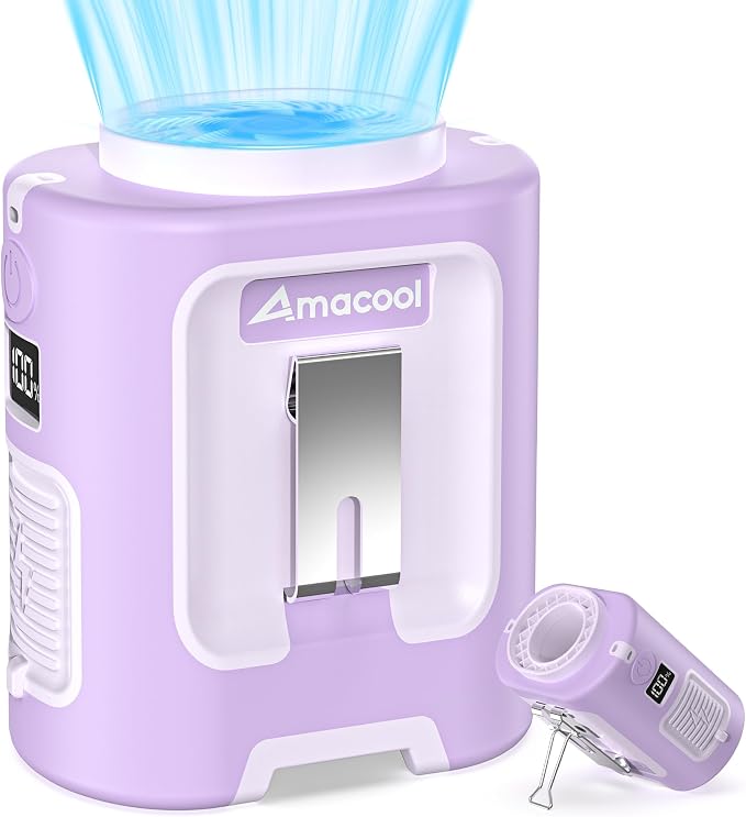 AMACOOL Mini Portable Waist Fan Clip on, 13000RPM Wearable Shirt Belt Fan | Birthday Gifts for Mother Mom Her Girl, Rapid-Cooling Personal Neck Fans for Women Men Outdoor Work Jobsite Travel Camping