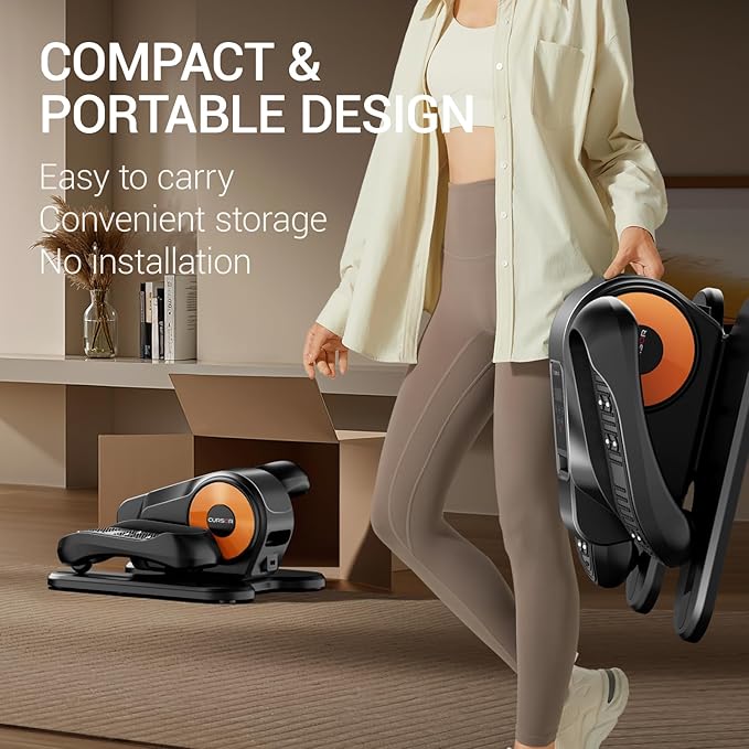 Under Desk Elliptical Machine, Electric Seated Pedal Exerciser, Min Leg Exerciser with Remoter, 12 Level Speeds, Forward & Reverse Direction, Manual & Auto Mode for Home Office