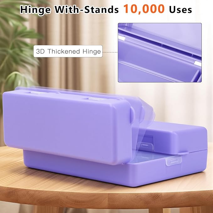FYY Daily Pill Organizer,7 Compartments Portable Pill Case Travel Pill Organizer,[Folding Design] Large Pill Box for Purse Pocket to Hold Vitamins,Cod Liver Oil,Supplements and Medication-Purple