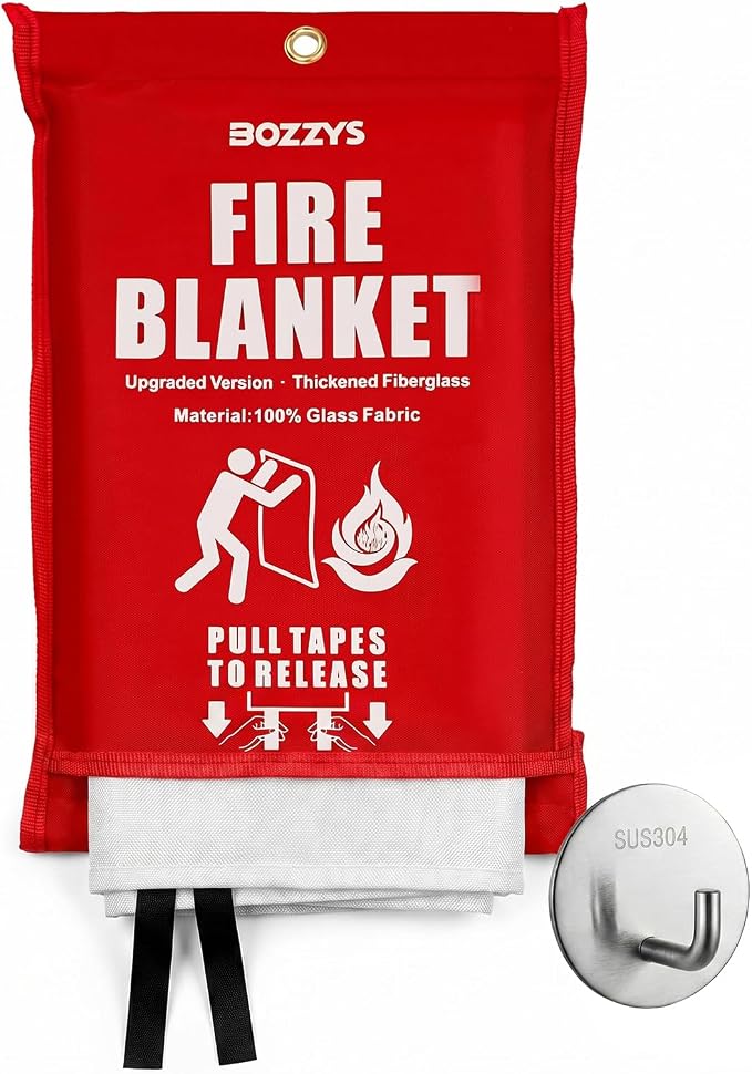 Fire Blanket | Prepared Fire Suppression | 40"x40" Fire Blankets Emergency for Home and Kitchen