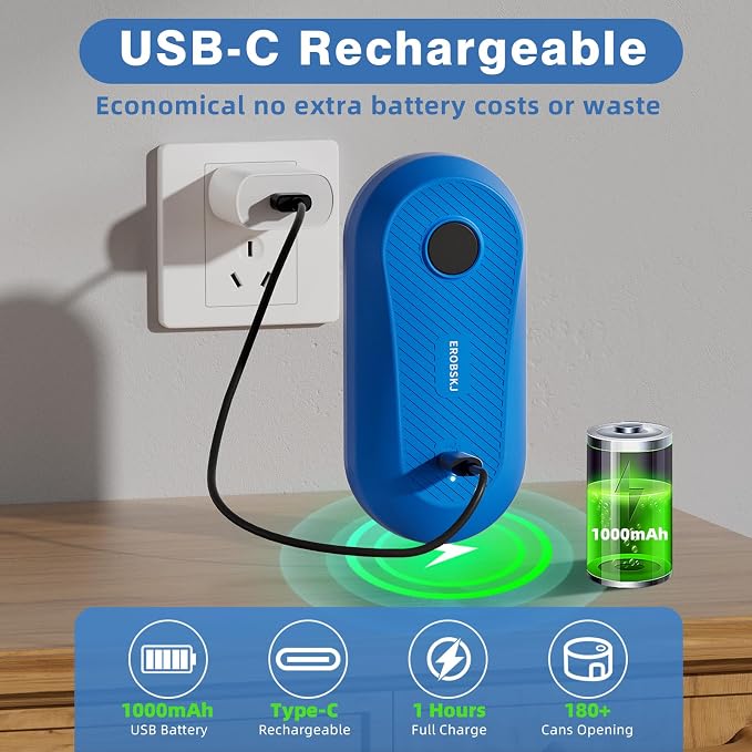 Auto Electric Can Opener, Rechargeable Can Openers for Seniors & Arthritis | One-Touch Rechargeable Battery Automatic Can Opener, Hands-Free, Smooth Edge, Compact, Cordless, Food-Safe Kitchen Gadgets