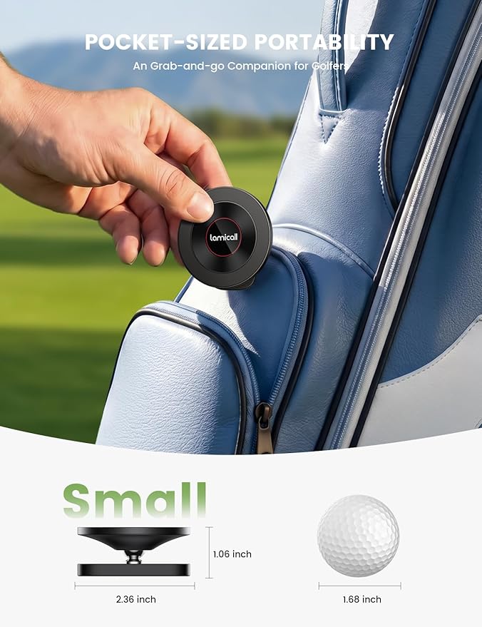 Lamicall Magnetic Golf Cart Phone Holder Strongest N55 Magnet Alloy Build | Unique Golf Accessories Gift for Men Dad Husband 360° Pocket-Sized for Magsafe Phone Holder for Gym Fits EZGO Club Car Yamaha