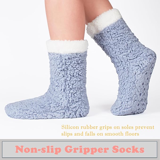 cosyone1997 Women's Fuzzy Slipper Socks with Non-slip Grippers, Cozy & Unique Gifts