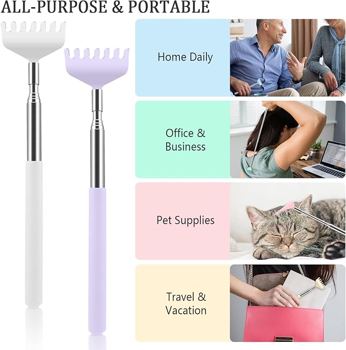 6 Pack Back Scratcher, Stocking Stuffers for Women Adults Girls | Easter Basket Stuffers for Girls Women Teens, Prizes for Adults, Bulk Gifts for Girls, Galentines Day Party Favors Gifts