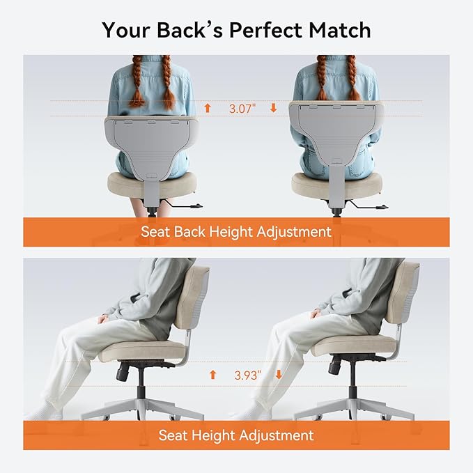 Newtral Freedom-X Criss Cross Chair with Wheels- Multi-Position Cross Legged Office Chair with Laptop Tray, Adjustable Ergonomic Kneeling Chair for Work from Home