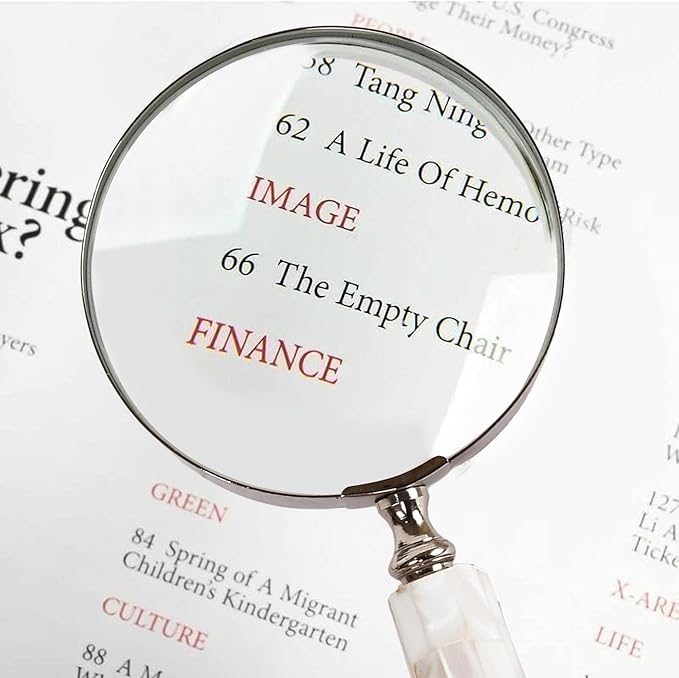 Magnifying Glass with Mother of Pearl Handle, Handheld 10x Magnifying Glass Lens, Antique Magnifier, Reading, Inspection, Coin & Stamp, Astrologer, Low Sight Elderly, Collectible Décor Gift 4" Lens