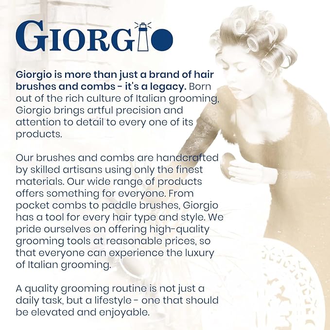 Giorgio Gentle Mini Hair Brush for Men - Dual Length Bristles for Fine and Thick Hair, Scalp Massager, Detangler, and Travel Brush