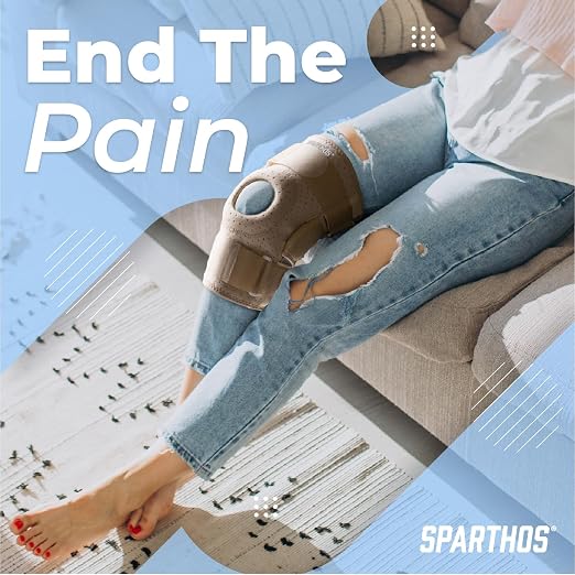 Sparthos Knee Brace - Relieves ACL, MCL, Meniscus Tear, Tendonitis Pain - Open Patellar Design - Support for Running, Working Out, For Men and Women (Size SMALL, Ideal for Thighs 11"-12 1/2")