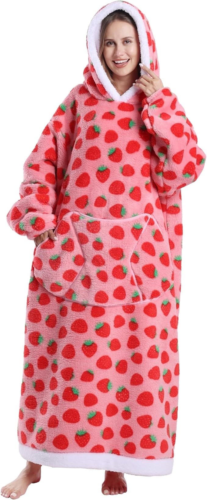 Blanket Hoodie, Long Hooded Blanket Sweatshirt as Birthday Gifts for Women Men, Long Wearable Blanket for Women Men.