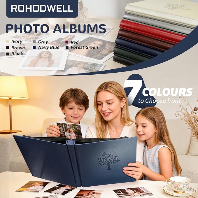 Photo Album 4x6 600 Pockets Slip In Extra Large Capacity | PU Leather Cover Picture Album Holds Horizontal & Vertical Photos for Family Wedding Baby Anniversary Christmas Gift