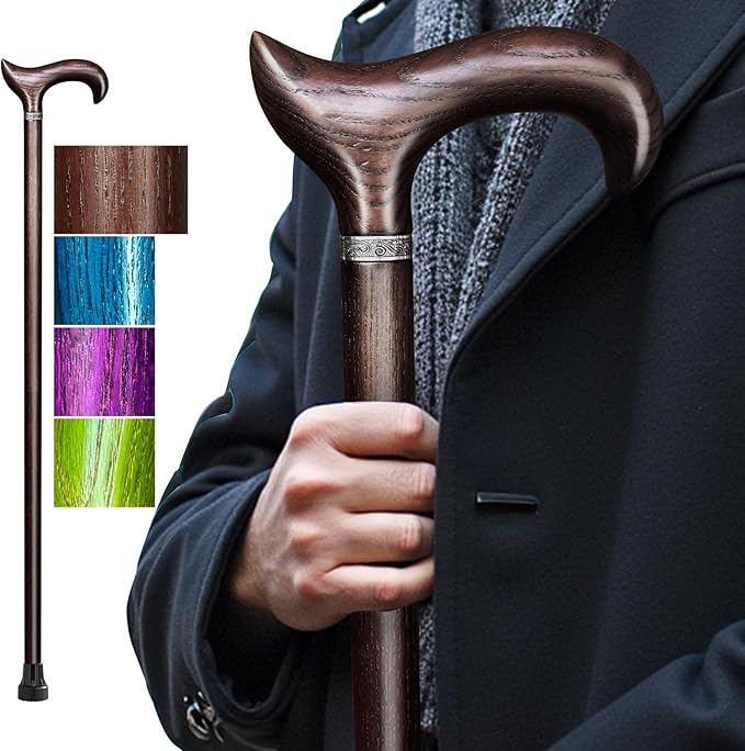 Walking Cane, Available in Multiple Inches Wooden Cane Support up to 500 Lbs, Suitable for Fancy Wooden Walking Cane for Men and Women with Extreme Demands