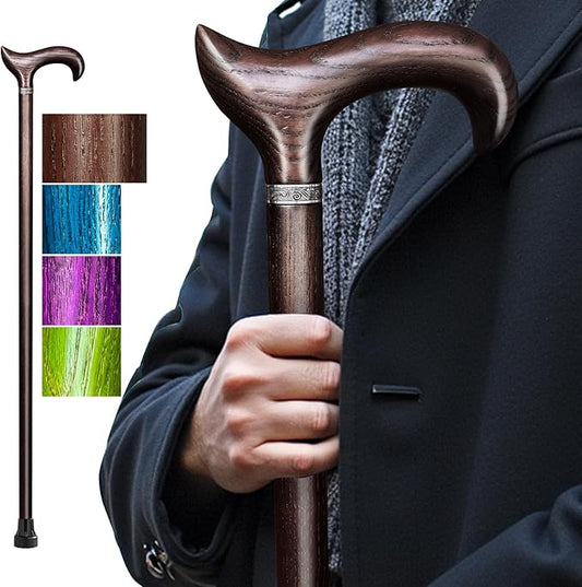Walking Cane, Available in Multiple Inches Wooden Cane Support up to 500 Lbs, Suitable for Fancy Wooden Walking Cane for Men and Women with Extreme Demands