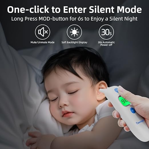 Berrcom 3-in-1 Forehead & Ear Thermometer for Adults and Kids | Touchless digital with fever alert, backlight LCD, non-contact indoor use, fast accurate for baby & child