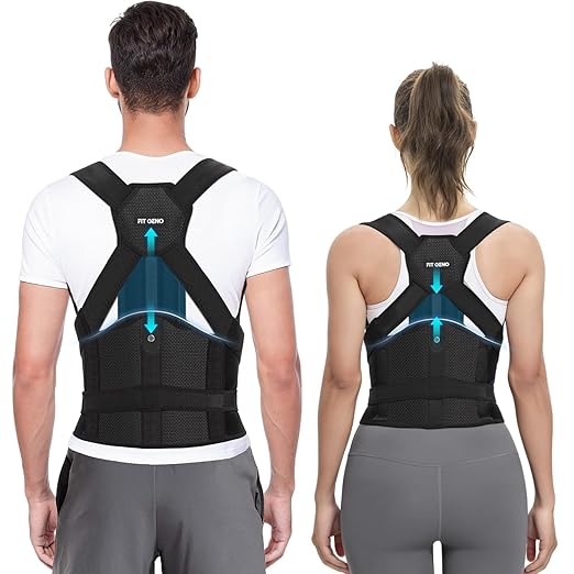 Fit Geno HeightFit Posture Corrector for Women & Men, Adjustable Back Brace | Our Patented Height-Adjustable Back Design Lets You Dial in the Exact Fit, So One Brace Works for a Range of Torsos