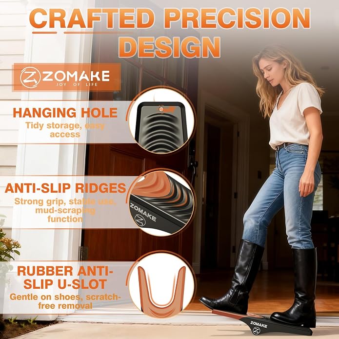 ZOMAKE Boot Jack, Boot Remover for Cowboy Boots | Boot Puller Take Off Helper Portable Bootjack Puller for Men Women, Durable Plastic, Shoe Protection, No Bend Over