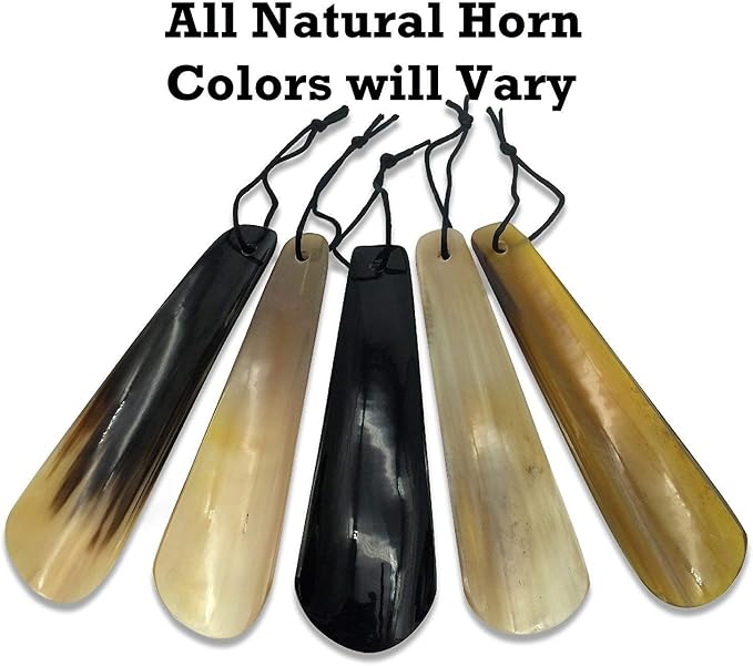 5MOONSUN5 Shoe Horn Made with Real Horn Handmade. Home or Travel Use. Shoehorn for Men or Women Shoes & Boots. Best Gift Idea. (HORN-16'')