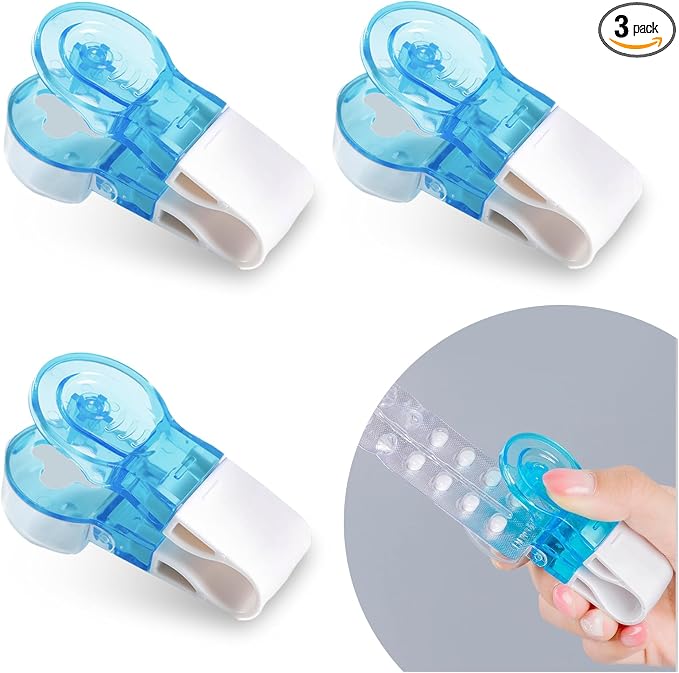 Portable Pill Taker 3 Pack Pill Popper for Blister Packs Pill Opener Tool for Nurses Household Gadgets Pill Punchers