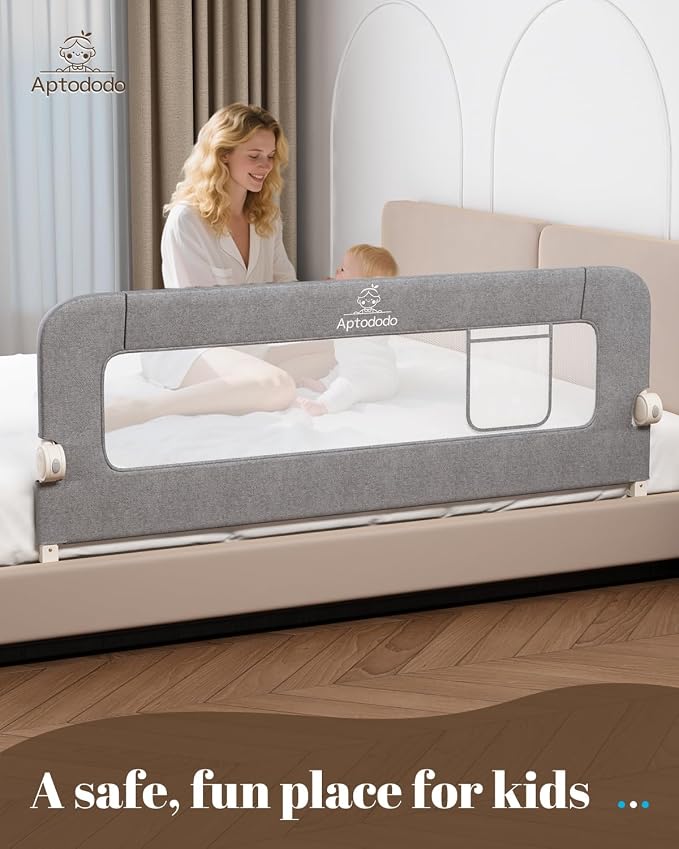 59" Upgraded Bed Rail for Toddlers with U-Shape Base, Toddler Bed Rails with More Stable and Secure, Fit for Twin, Full, Queen Size Bed,High/Low Mattresses, Box/Platform Bed