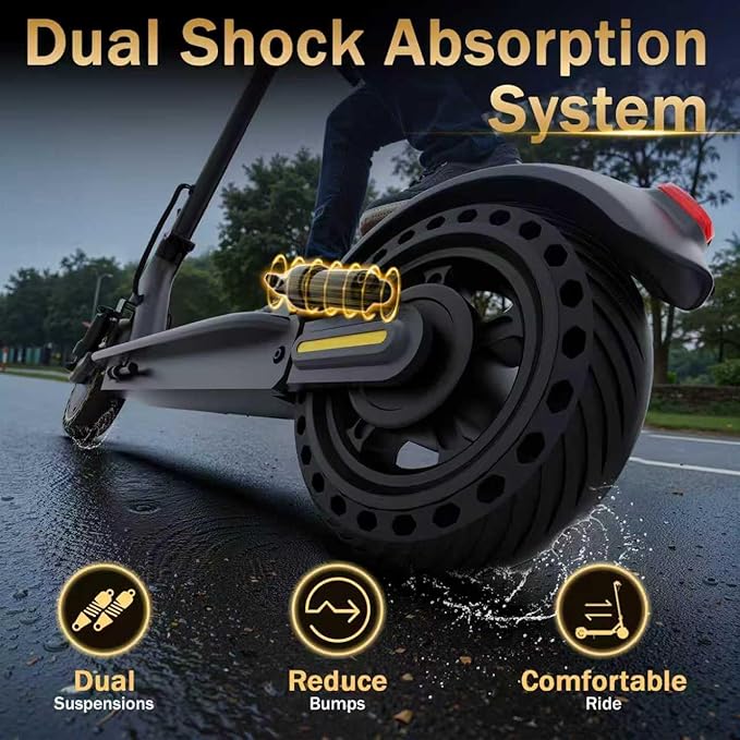 Electric Scooter, 10"/8.5" Solid Tire, 500W/350W Powerful Motor & 19/22 MPH Top Speed, 28/25/22/16 Miles Long Range, Folding E Scooter with Dual Braking for Teens and Adults