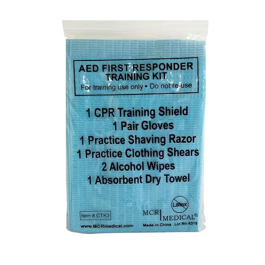 MCR Medical Pack of 10 Deluxe AED First Responder Training Kit with Simulated Razor, Scissors, & More
