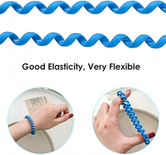7 PCS Stretchable Spiral Coil Wrist Keychain