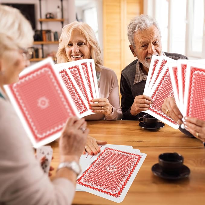 GSE 8 x 11 Inch Super Jumbo Playing Cards, Giant Deck of Playing Cards | Oversized Full Deck, Huge Poker, Easy Read For Adults & Seniors, Magic Party, Casino Theme Party Decorations