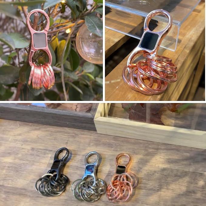 DAYGOS Key Chain, Quick Release Car Keychain with 8 Key Rings for Men | Heavy Duty, Easy Detachable Keychains Organizer, Portable Multi Key Ring Clip with Spring Hooks