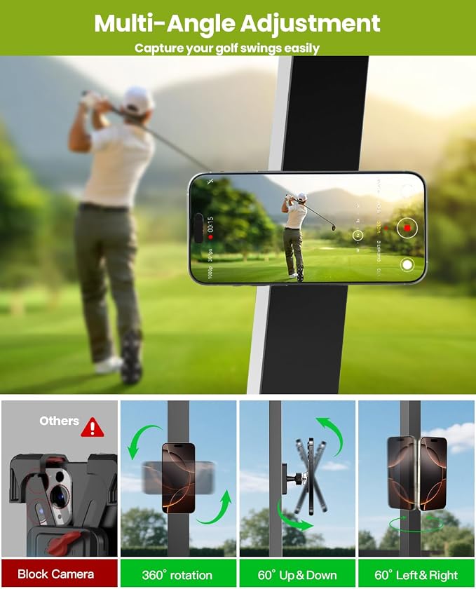 Magnetic Golf Cart Phone Holder, Golf Accessories for Men Golf Gifts Daddy | Premium Golf Cart Accessories For Men Dad Husband, Unique Magnet Phone Mount Holder, Golf Gift For Men, Car Accessory Father