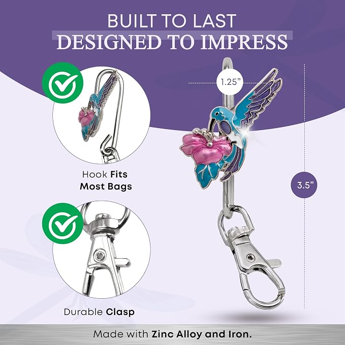 Women’s Bag Charm Key Finder, Car Keychain Hook, Cute Purse Organizer & Tote Bag Accessories, Gifts for Mom - Original