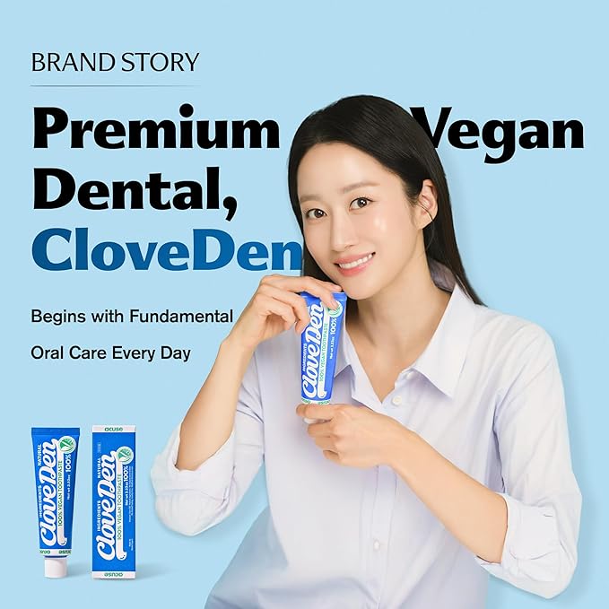 Vegan Fluoride Toothpaste – Herbal Gum Care with Clove & Tea Tree, Anti-Plaque & Tartar Control, Bad Breath Treatment, Gentle for Sensitive Teeth, SLS-Free, Lemon Mint, 3.52oz / 100g