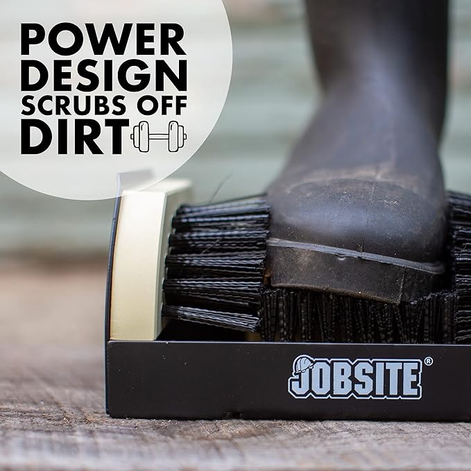 JobSite The Original Boot Scrubber - All Weather Industrial Shoe Cleaner & Scraper Brush