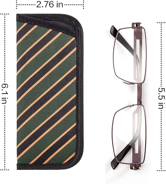 TRIUMPH VISION 3 Pack Reading Glasses Pouch Soft Case Eyeglass Sleeve Slim | Alternative to Bulky Case in bag, Lightweight Lined Padded Protect Optical lens Slip in, Cute Pattern Portable for Daily Use