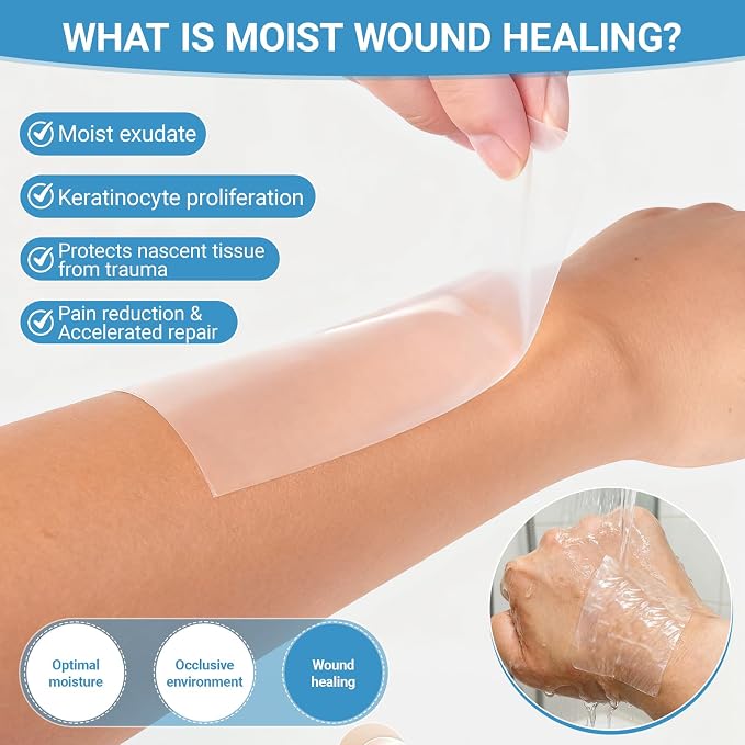Hydrocolloid Roll Bandages - DIY Size & Shape, Extra Large Medical-Grade Hydrocolloid Bandages with Self-Adhesive, Ultra Absorbent, Flexible & Waterproof, First Aid Kit Essential(2in*5ft)