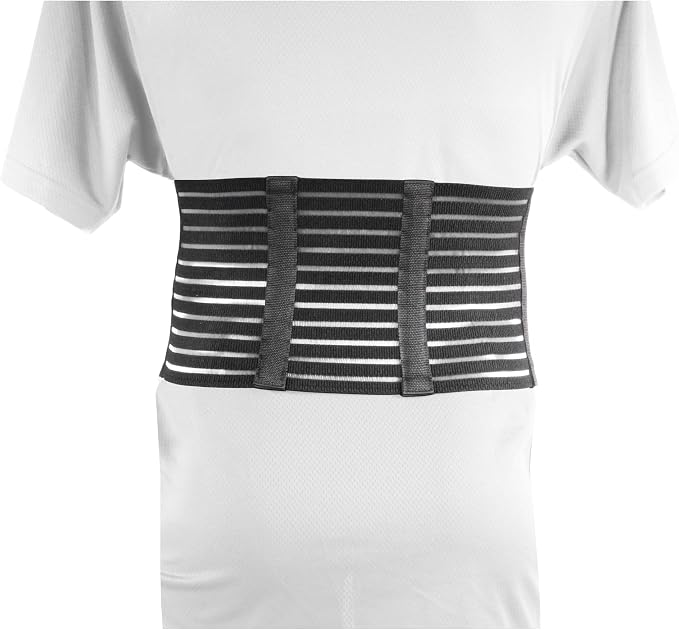 OTC Lumbosacral Support, 7-inch Lower Back, Lightweight Compression, Elastic, Black, Medium